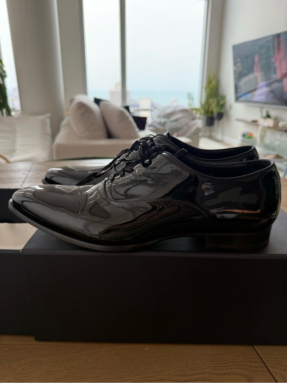 Suitsupply Black Patent Leather Lace-Up Oxfords - Picture 4 of 5